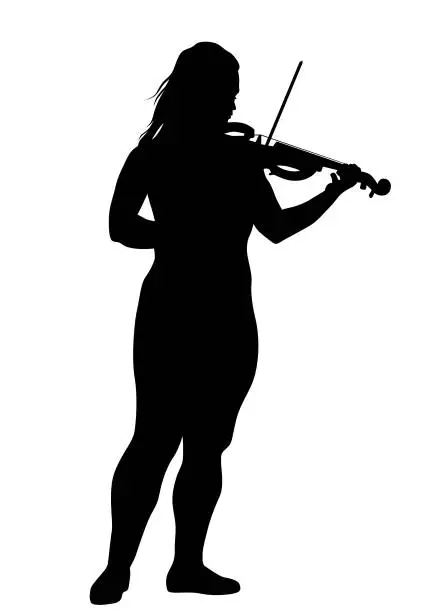 Vector illustration of Women whit violin