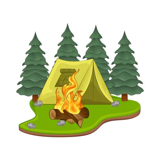 Vector illustration of camping