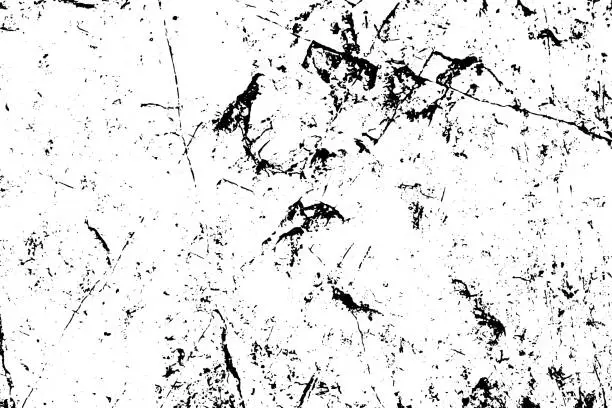 Vector illustration of Vector the cracks concrete texture effect white and black.