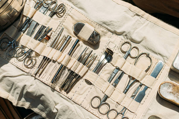 istock Old Medical And Surgical Instruments. Many Surgical Instruments For Surgery. Old Different Metal Medical Instruments Objects. Retro Stainless Surgical Equipment Tools 2114294445