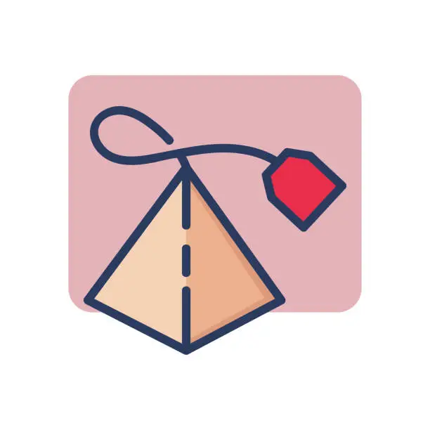 Vector illustration of Pyramid teabag thin line icon