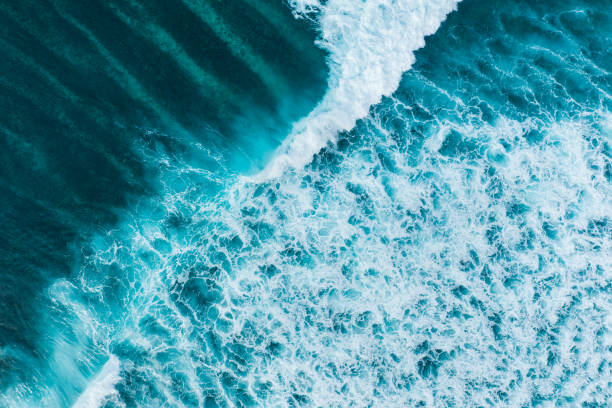 istock Turquoise Ocean Waves Crashing from Aerial View, Bali. 2114313255