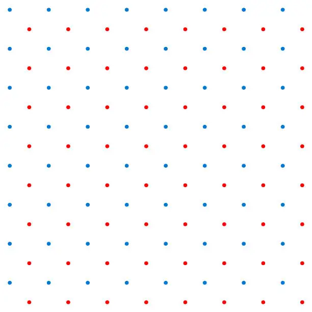 Vector illustration of Small red and blue seamless polka dot pattern vector, White background. Christmas Theme