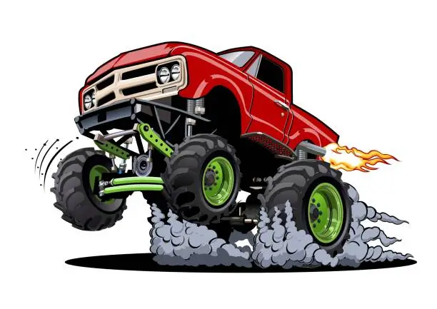 Vector illustration of Cartoon Monster Truck