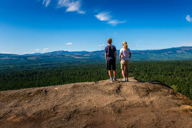 Free Stock Photo of Couple Standing on Top of Hill | Download Free ...