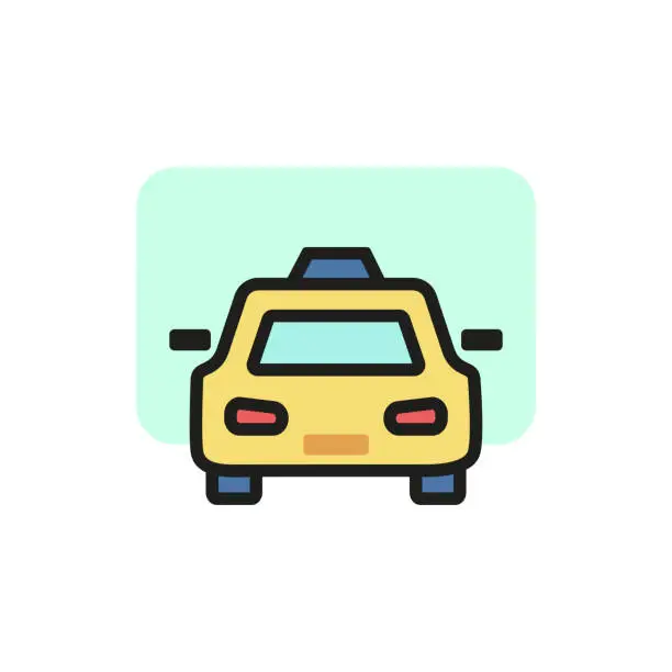 Vector illustration of Taxi line icon