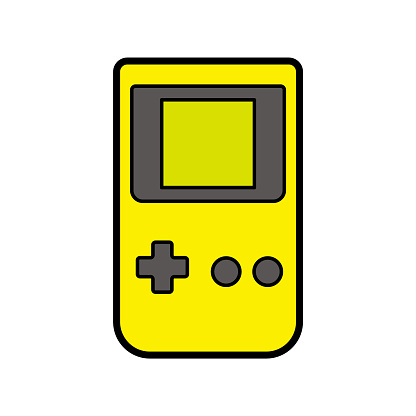 Vintage Game Console. Vector Illustration on White Background.