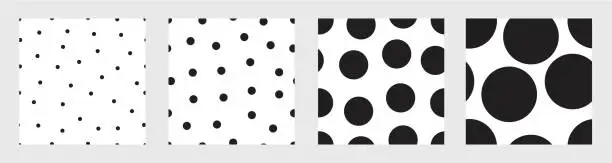 Vector illustration of Black polka dot vector seamless pattern.