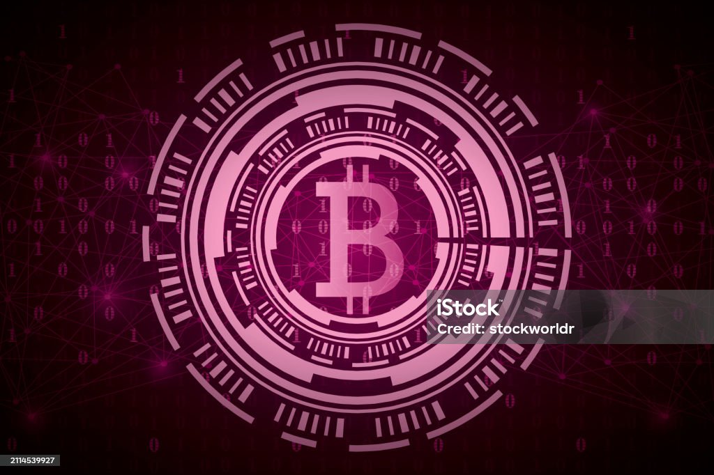 Bitcoins With Binary Code Digital Background Stock Illustration ...