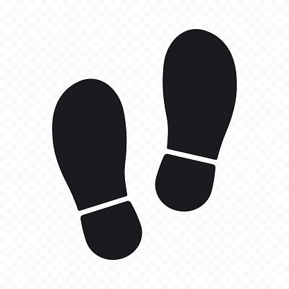 Shoe print symbol. Vector illustration.
