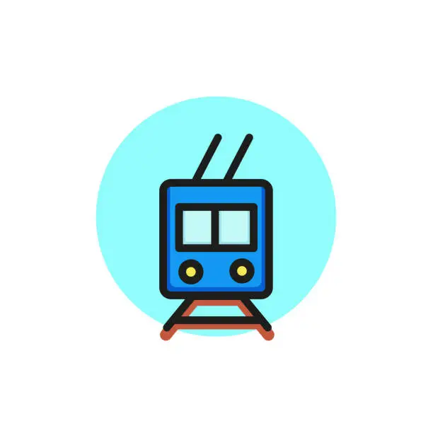 Vector illustration of Trolleybus Line Icon