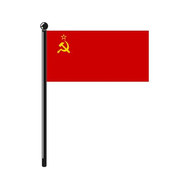 Vector illustration of Flag of Soviet Union on the stick