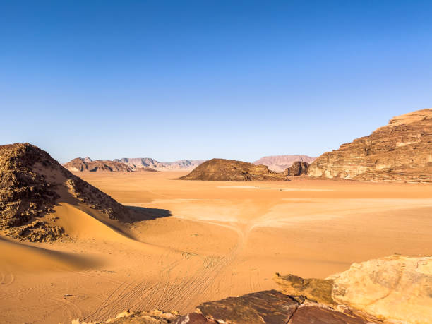 istock Various Huge Rock Formations in Wadi Rum Desert in Jordan 2114627250