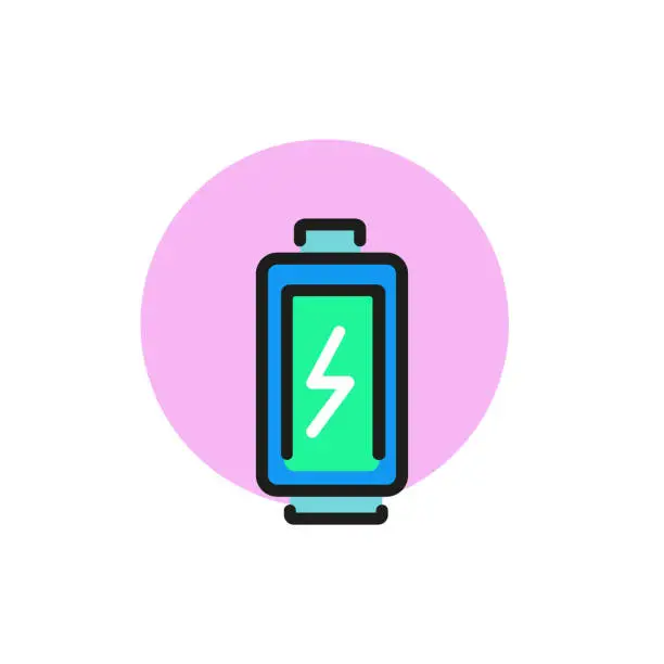 Vector illustration of Battery Line Icon