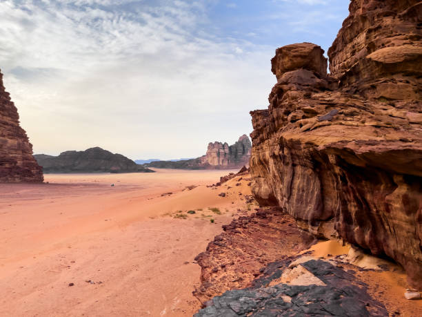 istock Mars like planet. Wadi Rum Jordan, Unique desert and rock formations 2114662040