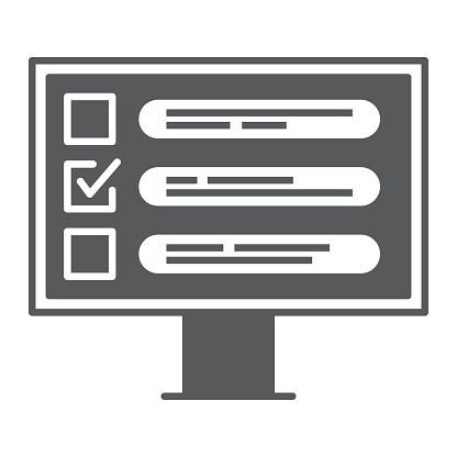 Electronic voting solid icon, glyph style icon for web site or mobile app, election and politics, online voting vector icon, simple vector illustration, vector graphics.