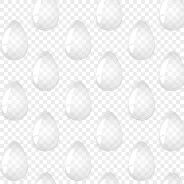 Vector illustration of Seamless pattern transparent glass eggs. For postcard, card, invitation, poster, banner template lettering typography. Vector illustration