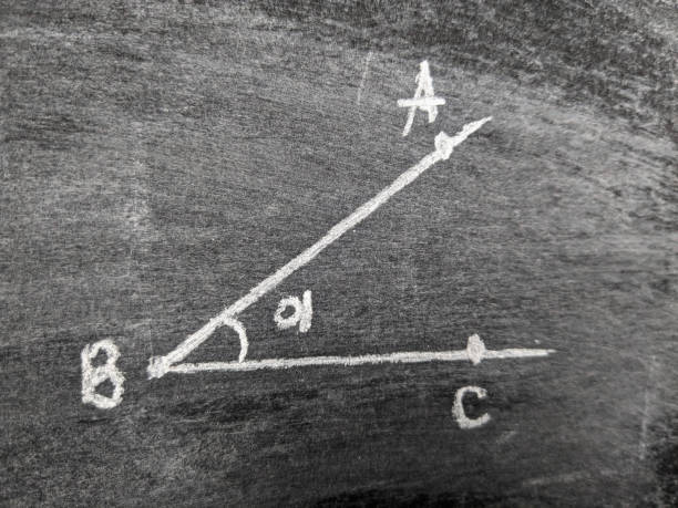 istock An acute angle drawn with chalk on a blackboard. 2114678527