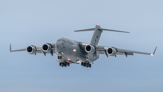 RCAF - Royal Canadian Air Force Boeing CC-177 Globemaster III (C-17A) landing at Oslo Airport Gardermoen, during NATO exercise Nordic Response 2024.