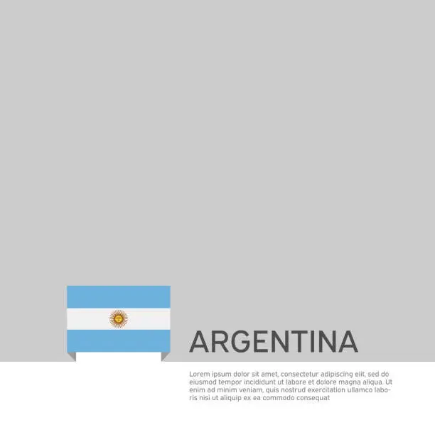 Vector illustration of Argentina flag background. State patriotic argentinian banner, cover. Document template with argentina flag on white background. National poster. Business booklet. Vector illustration, simple design