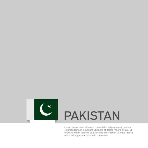 Vector illustration of Pakistan flag background. State patriotic pakistani banner, cover. Document template with pakistan flag on white background. National poster. Business booklet. Vector illustration, simple design