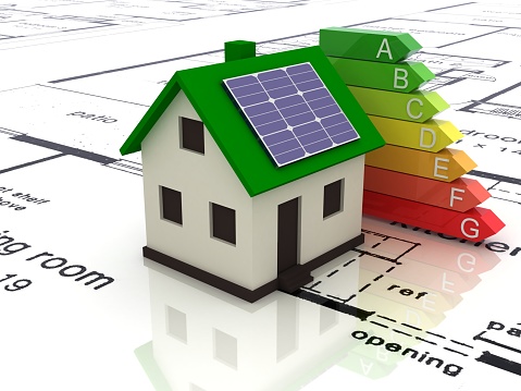 Energy efficiency solar panel house building rating