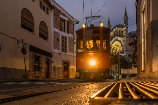 istock traditional tram in Soller city, Mallorca, Spain 2114730239