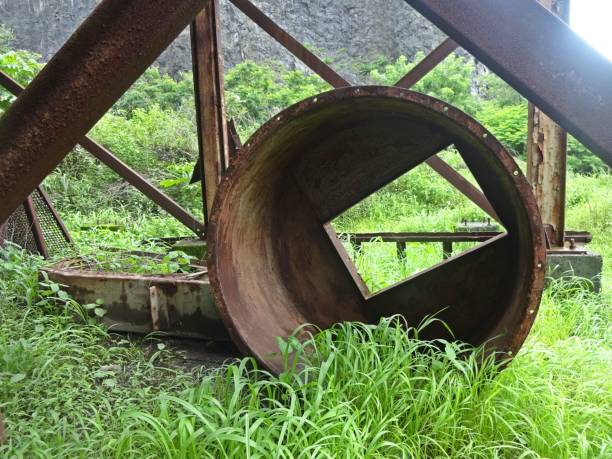 istock Metal scrap of   Abandoned stone crusher plant 2114774876