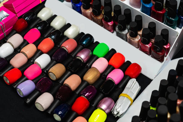 istock Nail polish in a cosmetics store. 2114783442