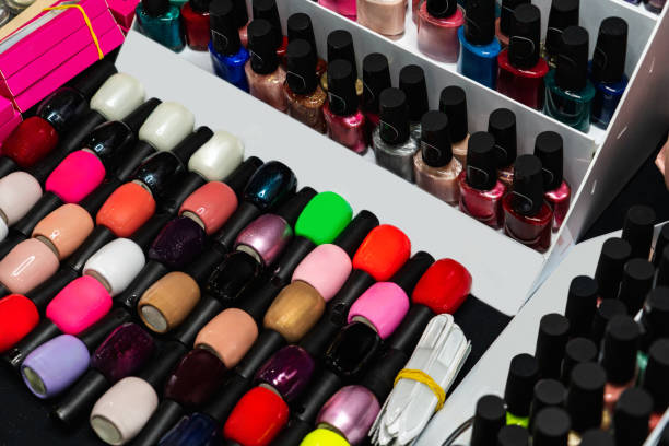 istock Nail polish in a cosmetics store. 2114798127
