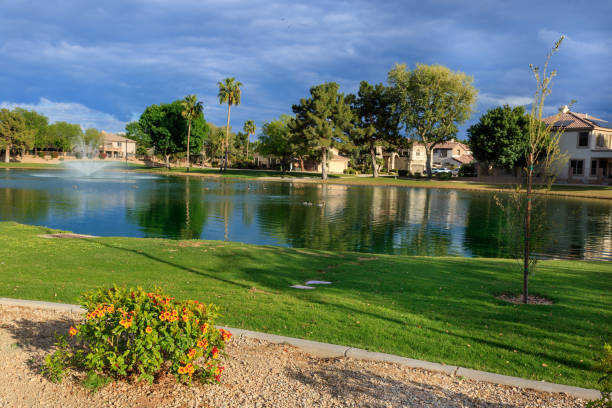 istock Spring Storm Clouds over Dos Lagos Lake, Glendale, AZ 2114813555