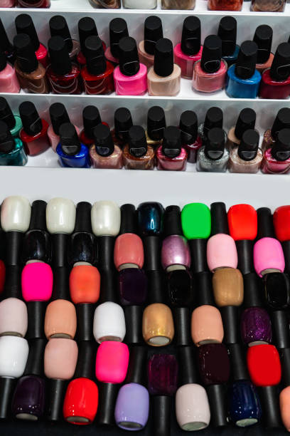 istock Nail polish in a cosmetics store. 2114815117