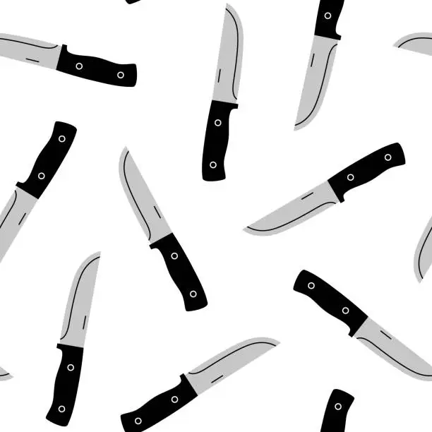 Vector illustration of Camping knife seamless pattern