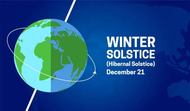 Vector illustration of Winter Hibernal Solstice Background Illustration