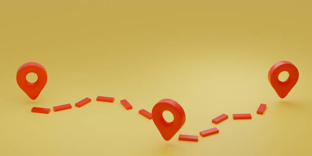 istock Delivery service concept with red sign. 3d render. 2114843442
