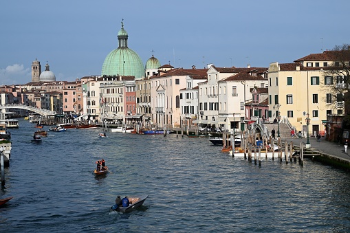 Venice, Italy, march 11, 2024 : The Grand Canal in Venice on a sunny day