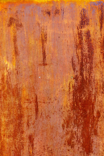 istock rusty flat sheet metal surface full-frame background and texture with leftovers of white paint 2114907971
