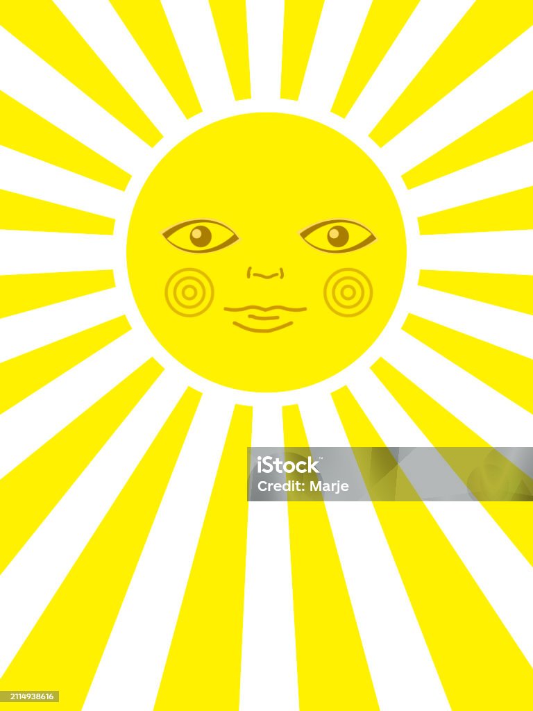 Relieved Face Sun Sun With Mystical Face Stock Illustration - Download Image Now ...
