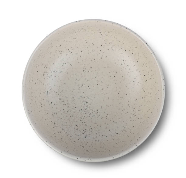 istock Ceramic Stoneware White Speckled bowl on white background top view 2115031010