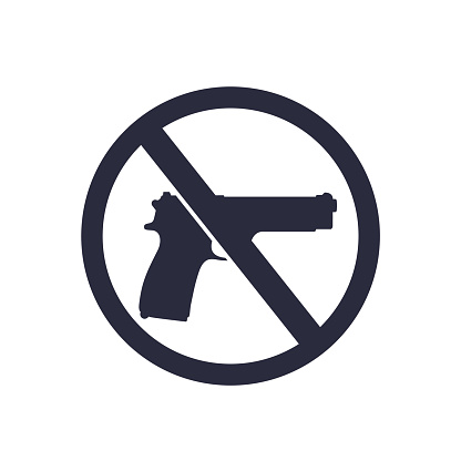 no guns sign with a pistol, no weapons, guns allowed vector