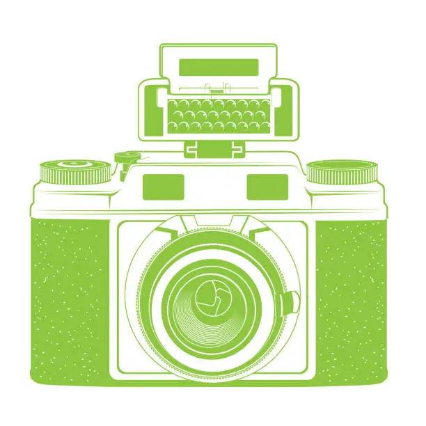 Vector illustration of Retro Camera On A Transparent Background