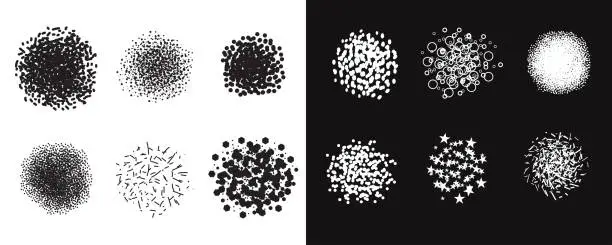 Vector illustration of Set of texture vector spray brushes.