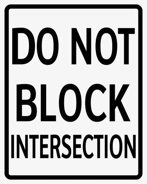 Vector illustration of Do not block intersection