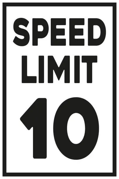 Vector illustration of Speed limit road sign