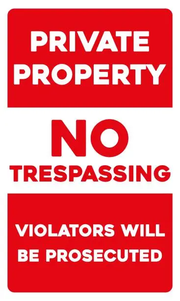 Vector illustration of Private property sgn