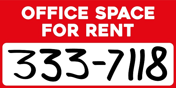 Ofiice space for rent vector sticker or sign
