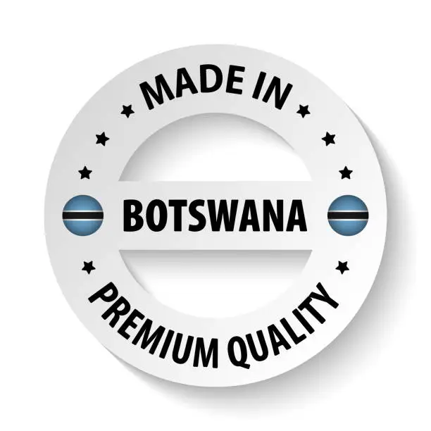 Vector illustration of Made in Botswana graphic and label.