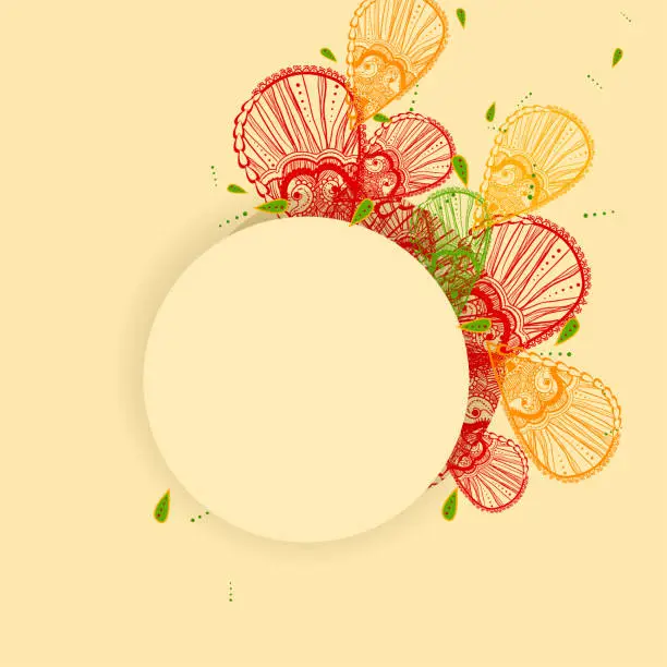 Vector illustration of line floral background