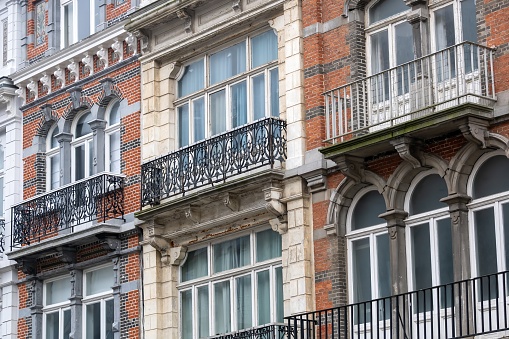 Ornate facade of a townhouse (Paris, France).