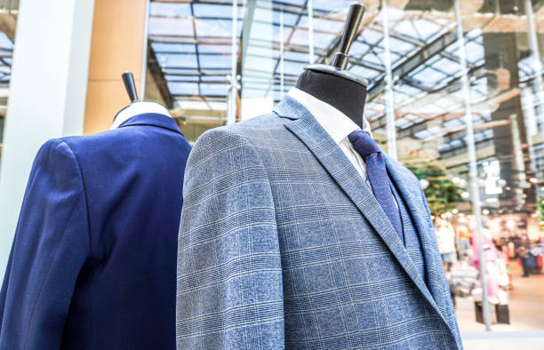 Male mannequins dressed in elegant suits